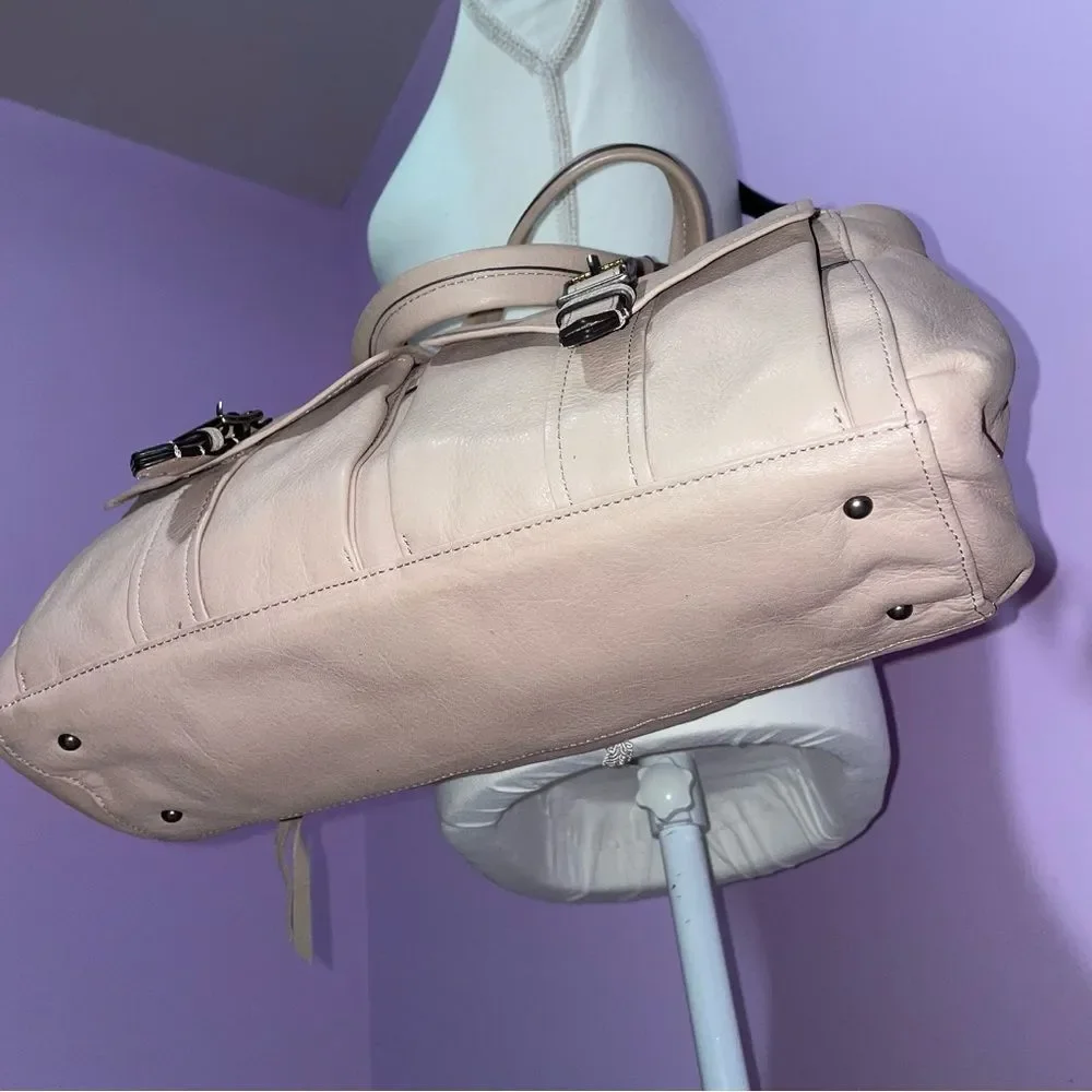 Aimee Kestenberg QVC Feel The Energy Pink Leather Satchel Crossbody Tote Purse